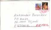 GOOD USA Postal Cover To ESTONIA 1997 - Good Stamped: Christmas ; Flag - Cartas & Documentos