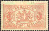Sweden O19 XF Mint Hinged 20o Vermillion Official From 1882 - Oficiales