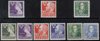 Sweden #377-85 XF Mint Hinged 3 Sets From 1946-47 - Unused Stamps