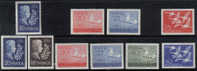Sweden #484-93 XF Mint Hinged 3 Sets From 1955-56 - Neufs