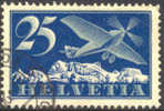 Switzerland C5a XF Used 25c Airmail With Grilled Gum From 1934 - Oblitérés