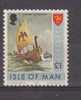 Isle Of Man 1973. 1 Pound. Ancient Ship. UMM - Marine Web-footed Birds