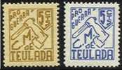 Teulada, C. M. PRO GUERRA, 2 Viñetas - Kriegssteuermarken
