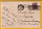 284 Op Kaart Met Stempel BRUXELLES Met Naamstempel (Griffe) COURT-ST-ETIENNE - Linear Postmarks