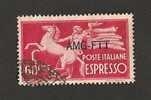 TRIESTE A   60 LIRE ESPRESSO SOVRASTAMPA SU UNA RIGA - Eilsendung (Eilpost)