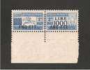 TRIESTE A  PACCHI POSTALI 1000 LIRE 1954 BORDO FOGLIO GOMMA ORIGINALE NO LINGUELLA - Postal And Consigned Parcels