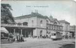 FRANCE - PARIS - La Gare Montparnasse - HORSE DRAWN AUTO BUS - TROLLY - PEDESTRIANS - CIRCA 1910 - Openbaar Vervoer