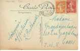 N° Y&t 158+138     CP   CAD PERLE     GREUX     Vers   TOURS   27 SEPTEMBRE 1921 - Covers & Documents