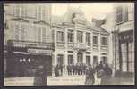 CPA  ANCIENNE- FRANCE- TRUN (61)- HOTEL DE VILLE AVEC BELLE ANIMATION- CHARCUTERIE "HANDY"- - Trun