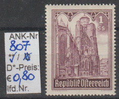1946 - ÖSTERREICH - SM A. Satz "Wiederaufbau D. Stephansdomes" 1S+5S Dkl'lila - ** Postfrisch  - S. Scan (807   At) - 1945-60 Unused Stamps