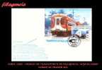 AMERICA. CUBA SPD-FDC. 2007 MEDIOS DE TRANSPORTE TERRESTRE PARA PASAJEROS. HOJA BLOQUE - FDC