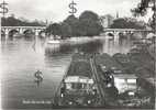 PARIS : Vue Sur La Cité Gros Plan Péniche 1953 ( Batellerie Batellier ) - La Seine Et Ses Bords