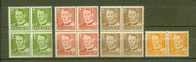 DANEMARK N° 315, 317, 319 & 321 ** Blocs De 4 & Paire - Unused Stamps