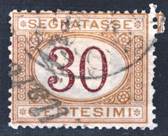 1870 Regno Segnatasse 30 Cent. Sassone Nr. 7 Usato / Used - Postage Due