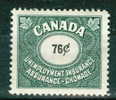 1960 76 Cent Canada Unemployement Insurance Stamp #FU75   MNH Full Gum - Fiscaux