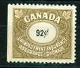 1960 92 Cent Canada Unemployement Insurance Stamp #FU76   MNH Full Gum - Fiscaux