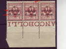 COAT OF ARMS-2 C-BLOCK OF 3-OVPRINTED 2 CENTESIMI-DALMATIA OCCUPATION-WWI-ERROR-RARE- CROATIA - ITALY-1919 - Dalmatië