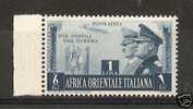 1941 AOI FRATELLANZA ARMI 1£ NON EMESSO MNH ** RR3420-2 - Africa Orientale Italiana