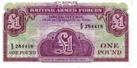 BILLET ROYAUME UNI - GRANDE BRETAGNE - P.M36 - 1962 - FORCES ARMES BRITANNIQUE - 1 POUND - 4° SERIES - British Armed Forces & Special Vouchers