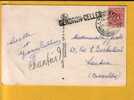 851 Op Kaart Met Stempel HOUYET Met Naamstempel (Griffe) GENDRON-CELLES (Depot-Relais) - Linear Postmarks