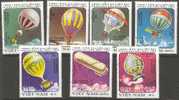 Vietnam 1983 Aviation Ballons Set Of 8 Obliteries/used - Zeppelines