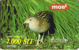 Slovenia, Mobitel, Birds 1, 1000 Tolarjev,  Corncrake, Exp. 31/12/2001. - Slovenia