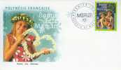 PJPF0586 Bonne Fete Maman Coeur 586 Polynesie Francaise 1999 FDC Premier Jour - Fête Des Mères