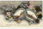 Carte Postale Ancienne Fantaisie Putanges - Amitiés - Multivues, Fleurs, Fer à Cheval - Putanges