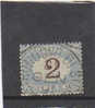 Italy-1874 Postage Due 2 Lire Blue & Brown Used - Collections