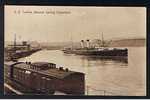 RB 604 -  Early Postcard S.E. Turbine Steamer Leaving Folkestone Kent - Railway Trucks - Ship Boat - Folkestone