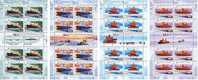 2009 RUSSIA  Ice-breakers Fleet. 4 Sheetlets,each Of 8+2 Labels - Blocks & Kleinbögen