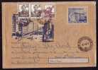 Romania Cover Entier Postaux STATIONERY TRAMWAYS TRAM 1957 Mailed Registred,nice Franking!. - Tramways