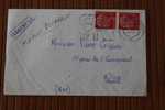 DEUTSCHE BUNDESPOST 1958 LETTRE Aff. MULTIPLE OMEC FLAMME ELEPHANT DE KARLSRUH POUR NICE 06  France  MARCOPHILIE - Briefe U. Dokumente