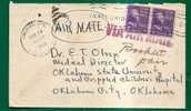 US - VF 1940 CINCINNATI, OHIO COVER To OKLAHOMA CITY With Booklet Pair (part Of Scott 807a) ALONGSIDE VIOLET AIR MAIL - Coils & Coil Singles