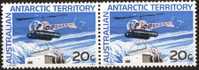 Australian Antarctic 1966 20c Helicopter MNH Pair - Unused Stamps