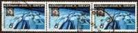 Australian Antarctic 1971 10th Anniversary Of Treaty 6c Sastrugi Used Strip Of 3 - Used Stamps