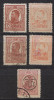 Rumänien; 1918; Michel 240/2 + 250 O; Karl; 5 Stück - Gebraucht