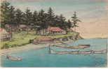 Buckhorn Lodge Eastsound WA On Orcas Island, San Juan Islands, Artist Drawn Albertype Vintage Postcard - Andere & Zonder Classificatie