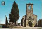 CPSM ESPANA  Cataluna / GERONA  Banolas / Iglesia Romanica De Porqueras / Eglise Romane, Animée Homme, âne, Cyprès - Gerona