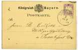 ALLEMAGNE. Carte Postale : Entier Postal. KONIGREICH BAYERN. - Entiers Postaux