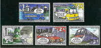 Hong Kong 1999 Public Road Transport Stamps Bus Tram Train Taxi Airport Express Plane - Tram