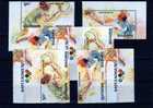 Sommer-Olympiade 1990 Barcelona Varianten Bulgarien 3850/1,2xZD+3-Str. ** 6€ Tennisspiel Bloques Sport Sheet Bf BULGARIA - Ungebraucht