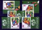 Fußball-WM Italien 1990 Varianten Bulgarien 3829/0,2xZD+3-Streifen ** 6€ Spielszenen Sport Soccer Se-tenants Bf BULGARIA - Ungebraucht