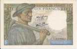 - BILLET DE 10  FRANCS - MINEUR - 35934- L-13-1-1944 -L- - 10 F 1941-1949 ''Mineur''