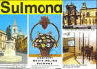 A1988 Sulmona - Lavoro Artistico In Confetti - Pelino - Multipla ( Ovidio Nasone - Chiesa SS. Annunziata - Fabbrica ) - Autres & Non Classés