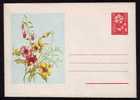 ROMANIA 196O VERY RARE Cover Stationery  Flowers Fleurs ,unused. - Rose