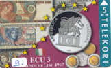 Denmark ECU ITALY (9) PIECES ET MONNAIES MONNAIE COINS MONEY PRIVE 1.500 EX *TELECARTE - Sellos & Monedas