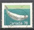 1 W Valeur Used,  Oblitérée - CANADA - BELUGA - N° 1278-16 - Baleines