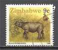 1 W Valeur Used, Oblitérée - ZIMBABWE - BLACK RHINOCEROS - N° 1219-10 - Rinocerontes