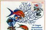 Carte 1° Jour, Obliteration, Timbre, 5° Congres International Des Aquariums Monaco O.E.T.P, 02 10 2000, Illustrateur - Pescados Y Crustáceos